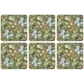 Castle Melamine William Morris Golden Lily Coasters - Set of 6