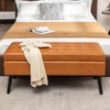 YOPTO Leather Storage 0ttoman Bench with Solid Wood Legs,Tufted Benchs