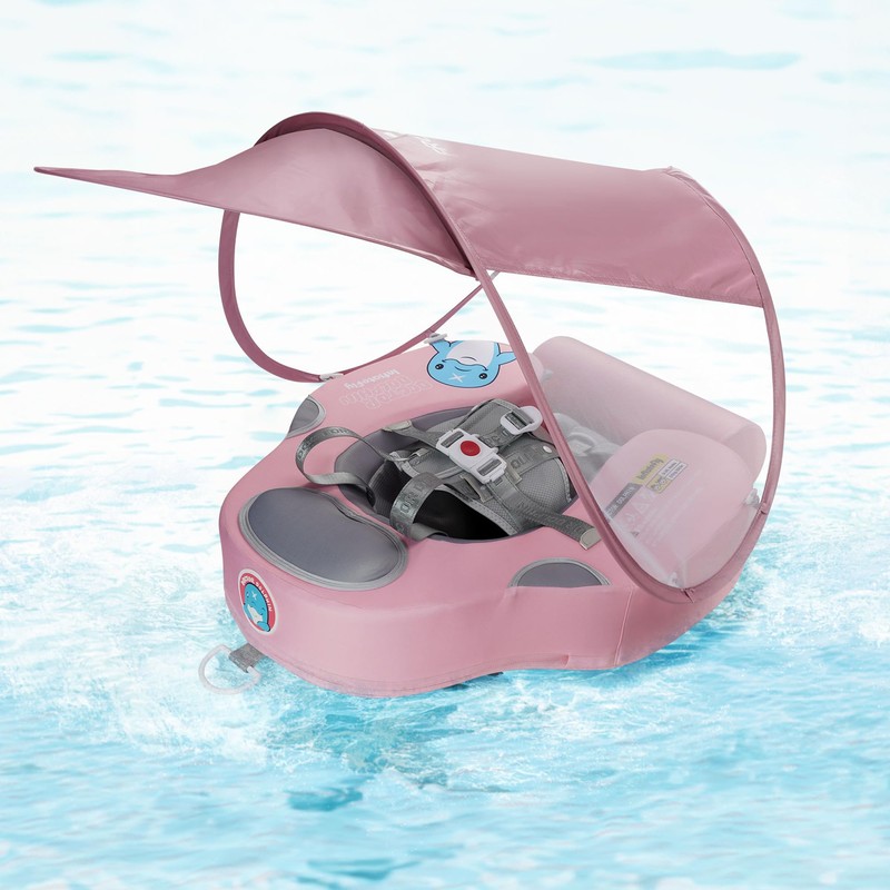INFLATEFLY Baby Swim Float with Protection Sunshade Infant Pool Float