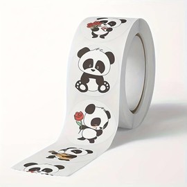 CAA Trading™ Roll of 500 x Cute Panda Stickers Labels Scrapbook Rewards Well Done Teacher Love Animal (2.5cm) 25mm (500 Stickers)