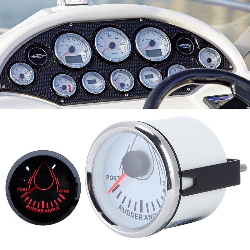 52mm Universal Boat Rudder Angle Indicator 0-190ohm Signal with Rudder