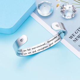 LParkin Inspirational Gift for Her - Whenever You Feel Overwhelmed Remember Whose Daughter You Are ... - 1 x 15cm - Polished Stainless Steel, Stainless Steel, No information