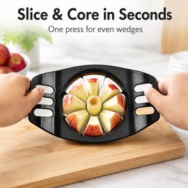 Apple Slicer & Corer for Fast Fruit Prep – Stainless Steel Divider with Easy-Grip Handles for Apples, Pears & Kitchen Snacks