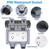 Double Outdoor Outlet with Cover IP66 Waterproof Outdside Plug Socket
