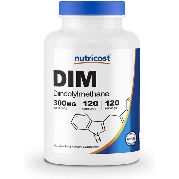 Nutricost DIM (Diindolylmethane) Plus BioPerine 300mg, 120 Vegetarian Capsules - Up to 4 Month Supply, Max Strength DIM Supplement…