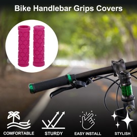 TUCKBOLD Bike Handlebar Grips Covers 102mm Long Lightweight | Bicycle End Grips Protector Pink 1 Pair