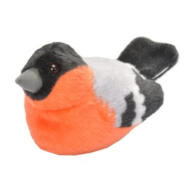 Wild Republic 19498 13-16 cm Bullfinch with Real Bird Calls Plush Toy, Grey, Black