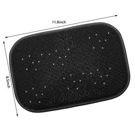BetterJonny Auto Bling Car Armrest Cover, Crystal Rhinestone Auto Center Console Cover Pad Non-Slip Car Arm Rest Cushion Pad Universal Bling Car Accessories for Most Car (Black)