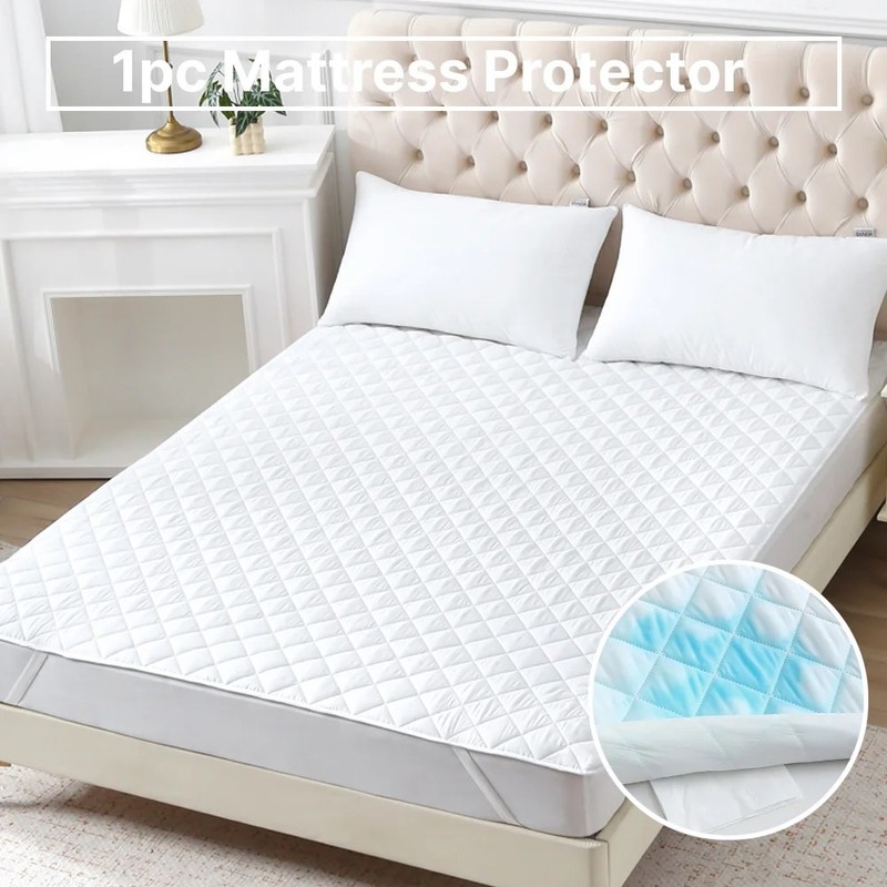 BedGrip Mattress Protector Waterproof – Square Grid Pattern with Elastic