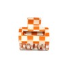 QinGoo Small Orange Chessboard Hair Clip Hair Accessories Hair Clip