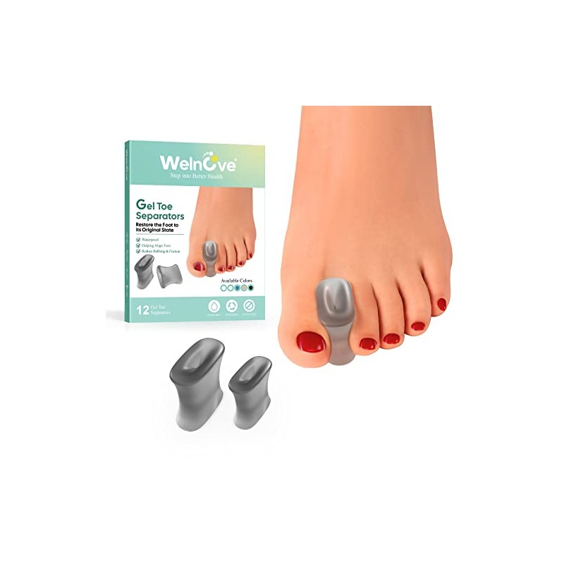 Welnove Pack of 12 - Gel Toe Separators & Bunion