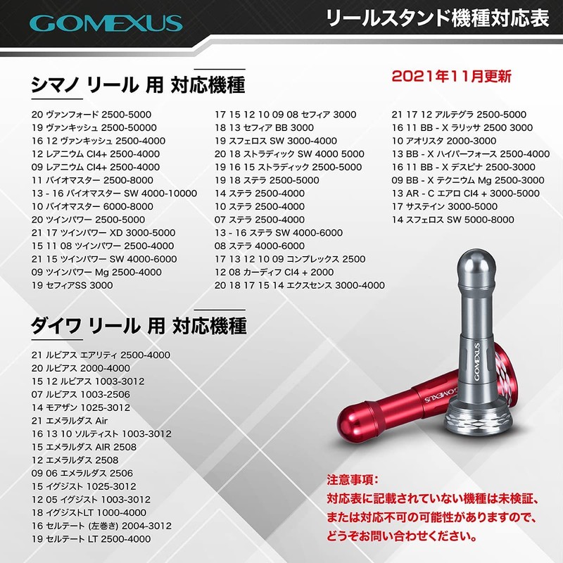 Gomexus R6 Reel Stand, 1.9 inches (48 mm), Spinning Reel,