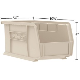 Akro-Mils 30230 AkroBins Plastic Storage Bins, Space-Saving Stackable Bins for Garage, Pantry, Craft Organization, 11-" x 5-" x 5-", Red, 12-Pack