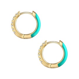 Glanzstücke München Women's Creole Earrings 925 Sterling Silver with Zirconia Enamel, Silver, Cubic Zirconia