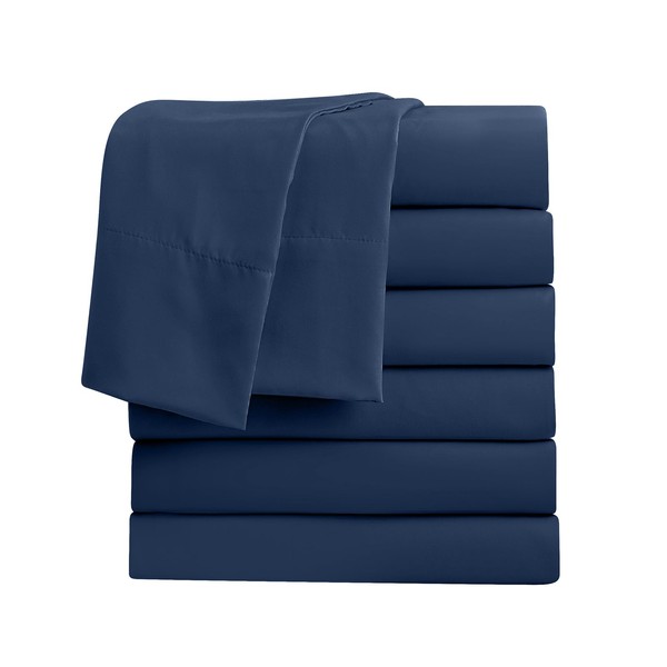 FreshCulture Queen Flat Sheets Only, Pack of 6, Soft Microfiber