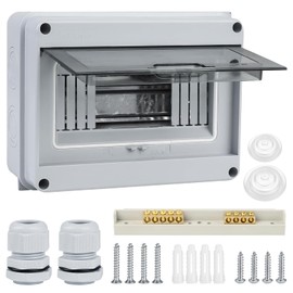 pangdapengpeng HT-8 Way IP65 Fuse Box Surface-Mounted, Sub-Distribution Surface-Mounted Distributor 1-Row 8 Modules, Distribution Box Surface-Mounted for Wet Environments, Green Surfaces (HT-8WAY)