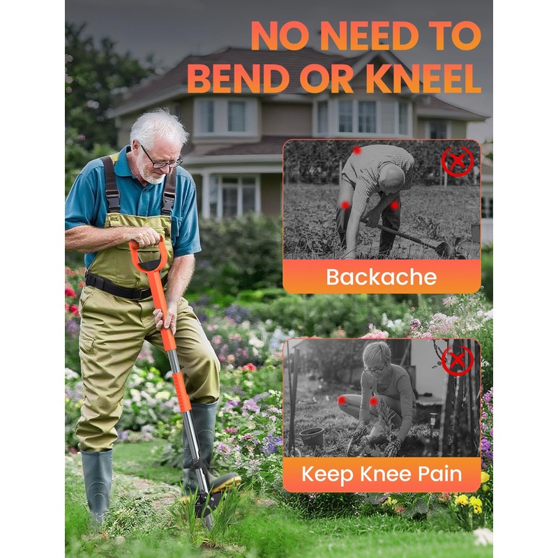 MAKEASY 2-Pack Upgraded Weed Puller Tool Kit with Long Adjustable