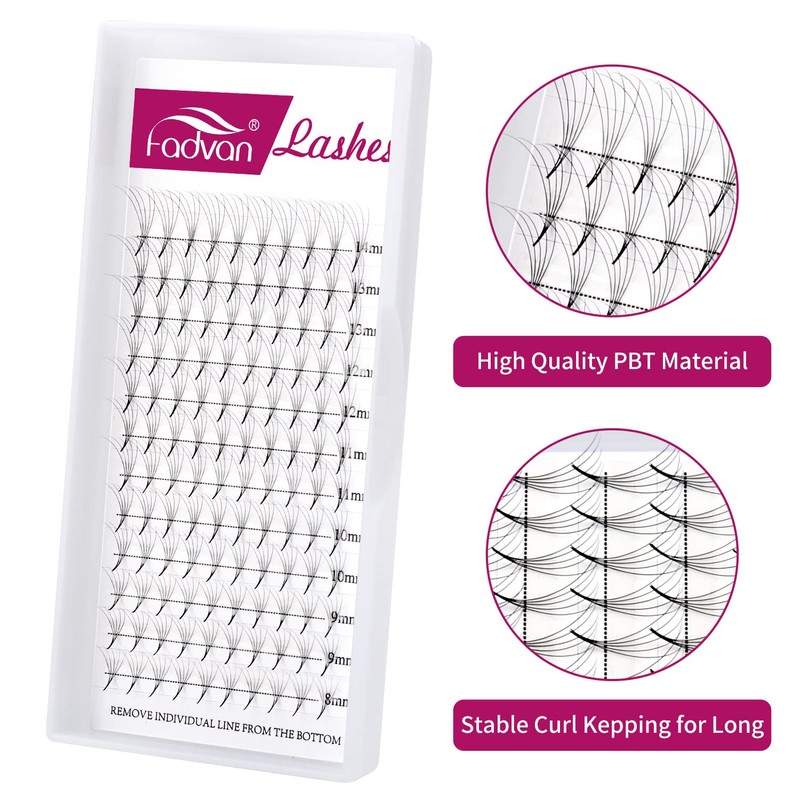 Fadlash (5D-0.07-D-(8-14) Volume Eyelashes Pre-Fanned 5D Pre-Made Russian Eyelash Extension