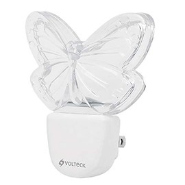 Volteck LUZ-09, Luz de noche LED mariposa, policarbonato y poliestireno, azul