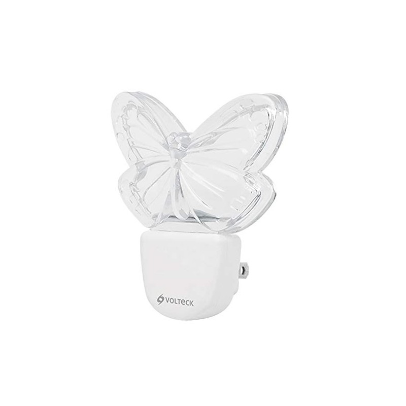 Volteck LUZ-09, Luz de noche LED mariposa, policarbonato y poliestireno,