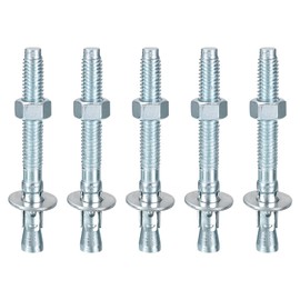 DTGN 3/8" x 3-1/2" Wedge Anchors - 5Pack - Good for Cement and Concrete Wall - Carbon Steel Zinc Plated Screw Bolt Nut Expansion Tube Fasteners
