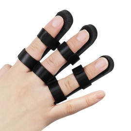 Kecartu Metal Finger Splints with Soft Foam and Strap,3-Size Pack Black