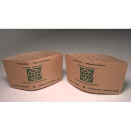 Cartney Canada Kraft Textured Corrugated Disposable Coffee Cup Sleeves (80 Pack) (12cm x 5.5cm)