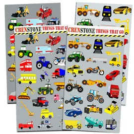 Cars and Trucks Stickers Party Supplies Pack Toddler - Over 160 Stickers for Toddler Boys and Girls (Cars, Fire Trucks, Construction, Buses & More!)