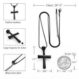 memorial jewelry Urn Necklace Athletes Cross Necklace Pendant Stainless Steel Baseball Bat Cross Necklace Cremation Jewelry