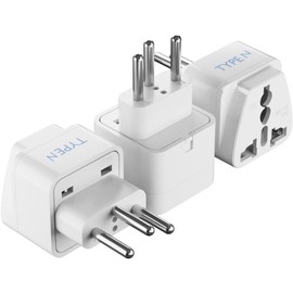 Ceptics Brazil Travel Plug Adapter (Type N) - 3 Pack [Grounded & Universal] (GP-11C-3PK)