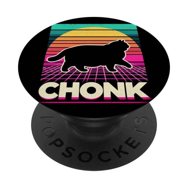 Lustiges Chonk Scale Cat Tee – Retro Sunset Vaporwave Aesthetic