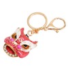 6pcs Lion Dance Keychains Cute Funny Rust Prevention Rhinestone Keychain