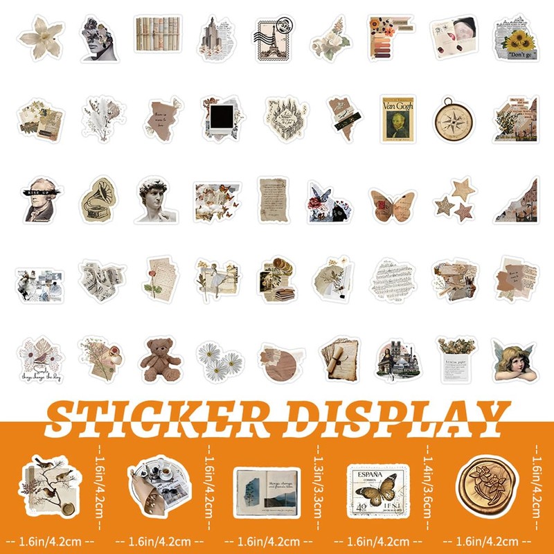 Vintage Stickers, Pack of 100 Vintage Stickers, Vintage Stickers, Scrapbooking