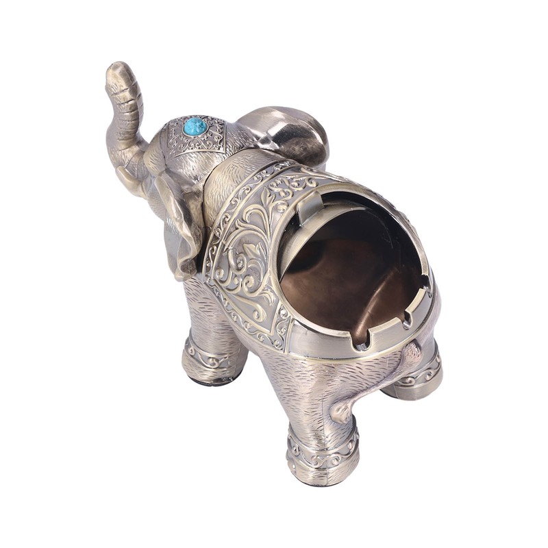 Cigar Ashtray Vintage Elephant Wind Proof Embossed Design Durable Metal