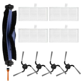 C10 Accessories, Replacement Parts Compatible with Eufy C10 Robot Vacuum Cleaner, 1 Set Main Brush, 4 HEPA Filter, 4 Side Brushes