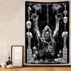 Yrendenge Skull Tapestry, Human Skull Wall Hanging, Black and White