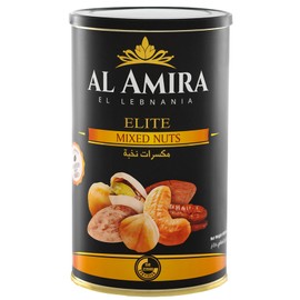 Al Amira ELITE Baked Mixed Nuts Made in Lebanon 15.87 Ounces (450 Grams) Mix of Pistachios, Almonds, Cashews, Macadamia, Pecans, Hazelnuts