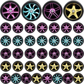 40 Pcs Wheel Yoyos Plastic Mini Yo-Yo Toys in Assorted Colors for Beginners Adults Teens Birthday Racing Party Favors Holiday Stocking Fillers Classroom Prizes