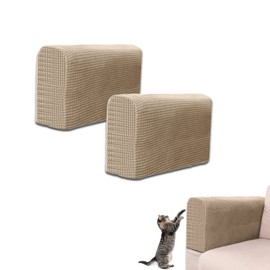 ZEACCT Armrest Covers Sofa Armrest Protector Armrest Chair Covers Sofa Arm Covers Non-Slip Armchair Stretch Armchair Couch Arm Rest Covers For Furniture Protector Slipcovers, Set of 2 (Light Brown)