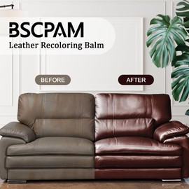 BSCPAM Leather Recoloring Balm & Mink Oil Leather Conditioner kit,Dark Gray Leather Color Repair Kits for Couches, Leather Couch Paint Scratch Repair for Furniture Car Sofa Shoes Leather Dye