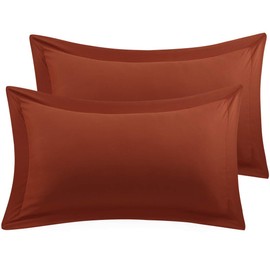 PiccoCasa Pillow Shams Double Brushed Microfiber, 2 Packs Pillowcases with Envelope Closure,Soft and Comfortable Pillowcases Rust 50 x 75cm