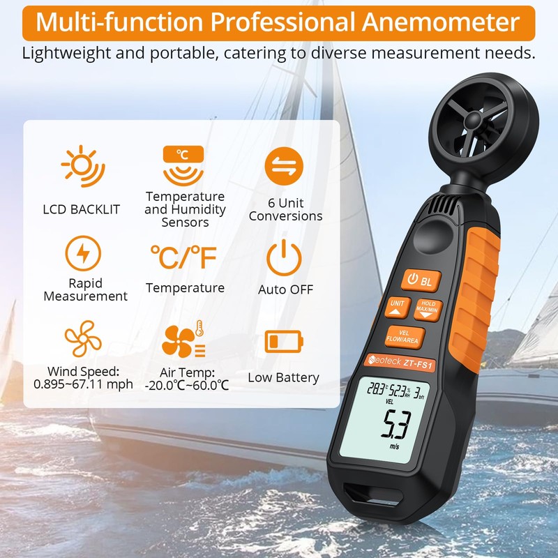 Neoteck Anemometer Wind Meter Tests Wind Speed and Airflow with