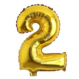 32 inch Letter Balloons Gold Alphabet Number Balloons Foil Mylar Party Wedding Bachelorette Birthday Bridal Shower Graduation Anniversary Celebration Decoration (32 INCH GOLD 2)