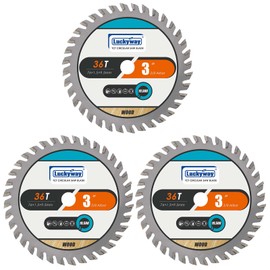 Luckyway 3-Pack 3 Inch 36T with 3/8 Inch Arbor TCT(Tungsten Carbide Tooth) Circular Saw Blade for Cutting Wood, Plastic, PCV, Acrylic, Aluminum