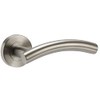 Arched Lever Brushed Stainless Steel Door Handles on Rose