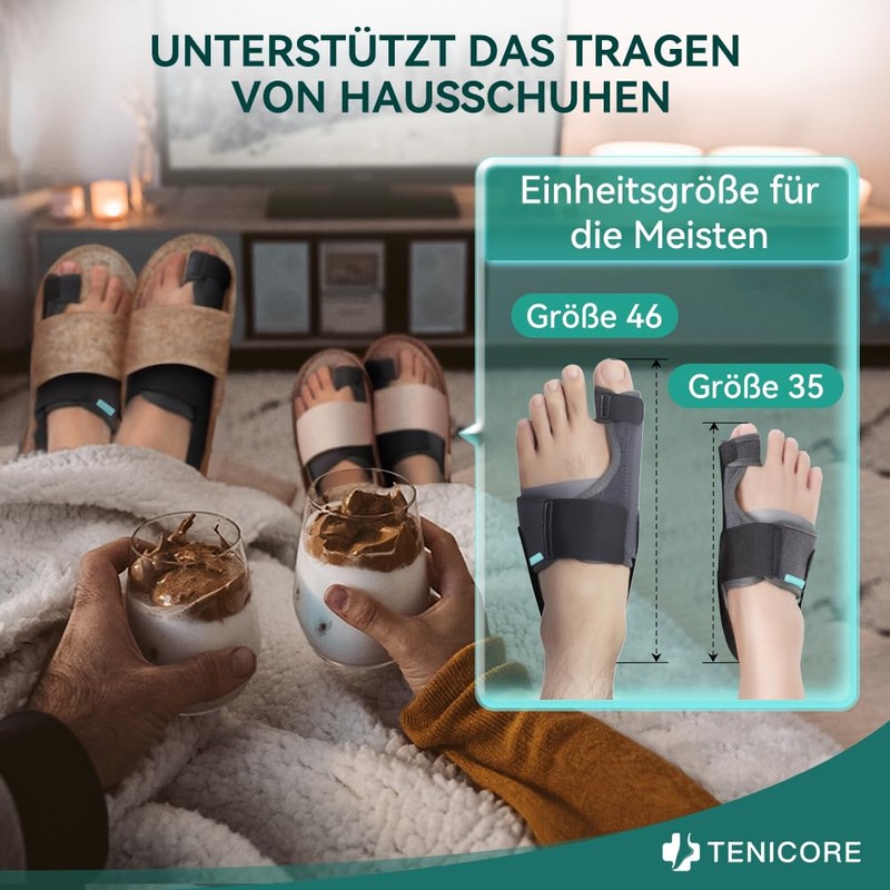 TENICORE Hallux Valgus Correction with 2 Angle Irons Toe Separator