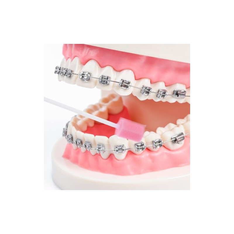 KALLORY 100 Hisopos Bucales con Esponja para Cuidado Oral, Bastoncillos