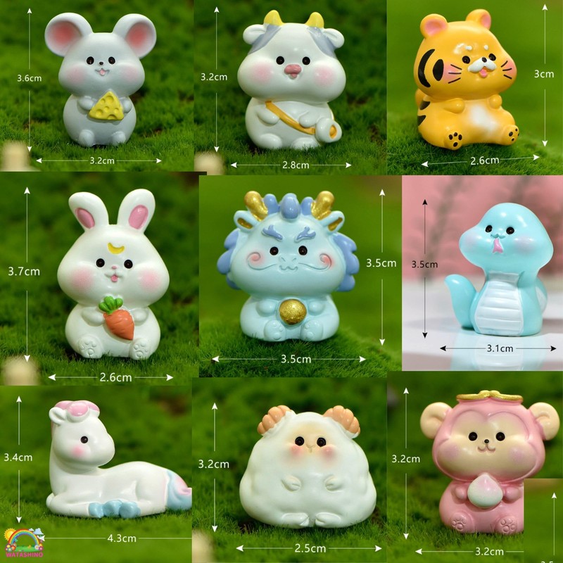 WATASHINO Animal Figurine Zodiac Miniature MIN01 Dragon Figurine (Zodiac 12-Piece