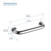 KIBI 12 Inch Stainless Steel Bathroom Safety Grab Bar |