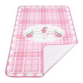 Landofgenie Printed Washable Bed Pads for Menstruation Waterproof Pee Pad 30"x45.5" Mattress Protector for Adults Plaid Rabbit